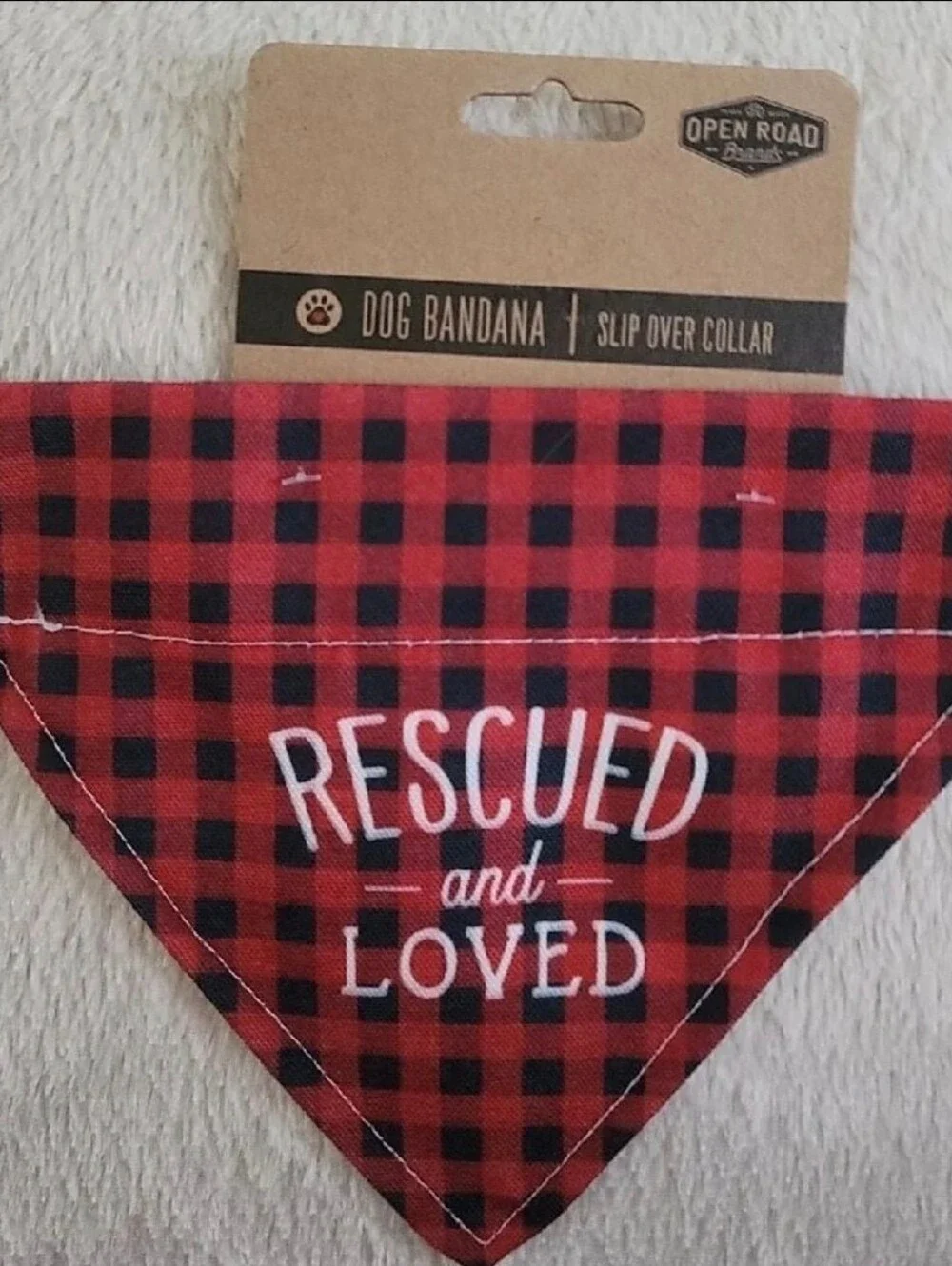 Dog Bandana Red Plaid Slip Over Collar Small NWT